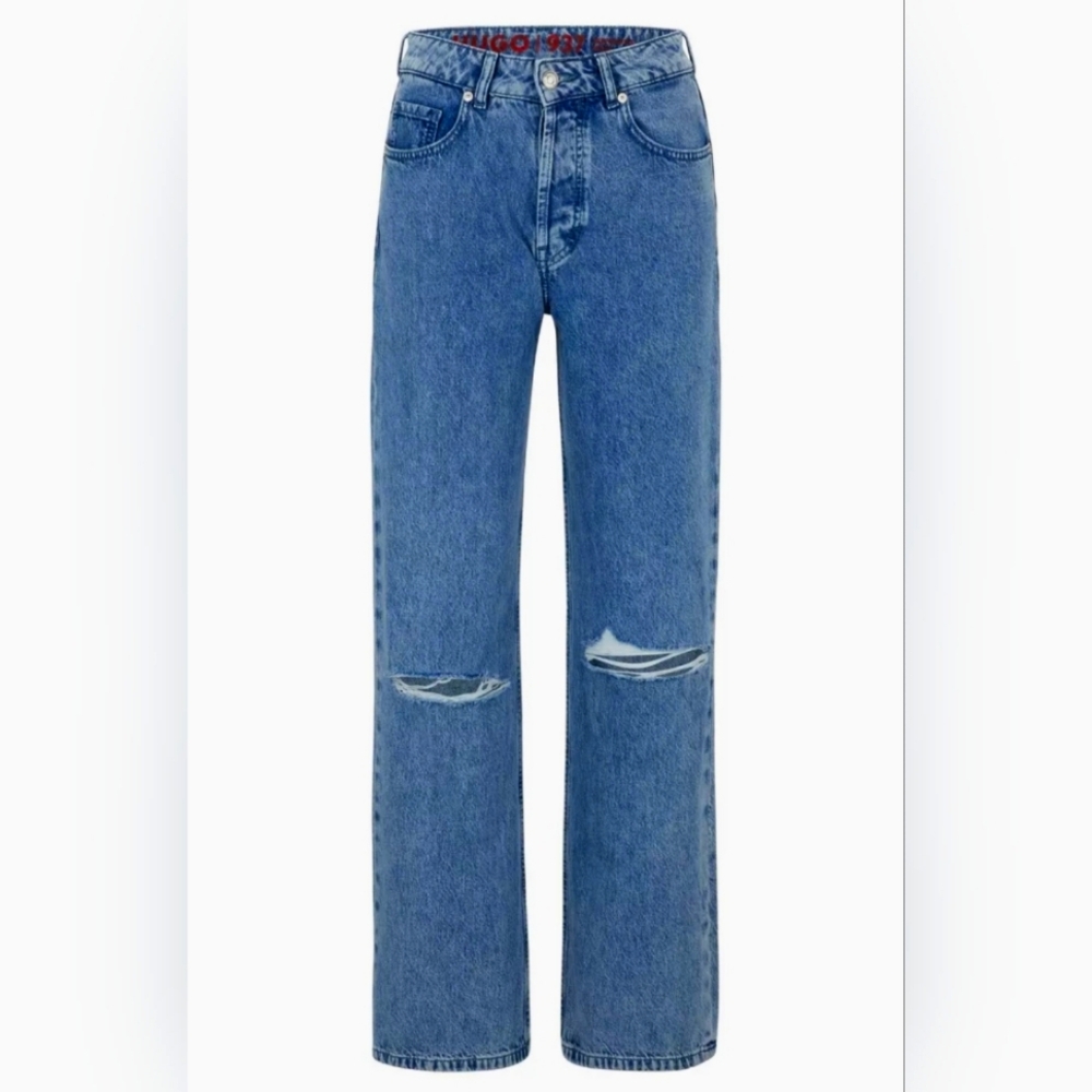 Womens HUGO 937 Relaxed Fit Jeans, Rigid Blue Denim, Size 29, Like NEW Condition